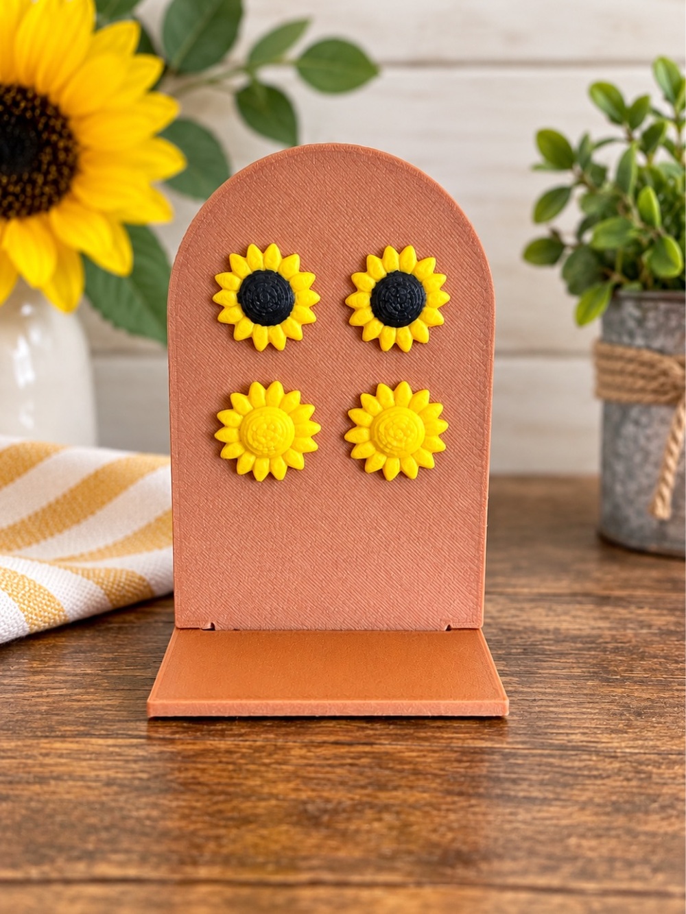 Sunflower Stud Earring Set - Yellow Sunflower Design